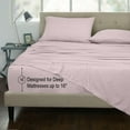 thumbnail image 4 of ROYALE LINENS 300 Thread Count 100% Long Staple Combed Cotton Sheet Set - 4 Piece Queen Bed Sheets - 1 Fitted, 1 Flat & 2 Pillow Cases - Soft Cool & Crisp Sheet Set (Queen, Lavender), 4 of 10