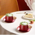 thumbnail image 6 of Leodye 1PCS Upscale Designer Ceramic Coffee Cup & Saucer Set Exquisite High-value Home Dining Gift Mug Set -5.98x3.14in, 6 of 6