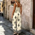 thumbnail image 4 of PBFRDSJ Boho Jumpsuit for Women Smocked Bodice Floral Cami Wide Leg Jumpsuit Summer Sleeveless Square Neck Loose Rompers with Pockets, 4 of 7