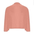 thumbnail image 4 of Womens Trendy Cropped Sequin Jackets Dressy Long Sleeve Short Comfy Cardigan Lightweight Going Out Glitter Sparkling Shrugs Soft Breathable Solid Shirts Beach Vacation Outfits, Pink M, 4 of 4