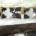 thumbnail image 4 of Psoiuetr Brown Rustic Cowhide Comforter Set Full 3 Pieces Black White Cow Skin Print Western Farmhouse Bedding Set, 4 of 5