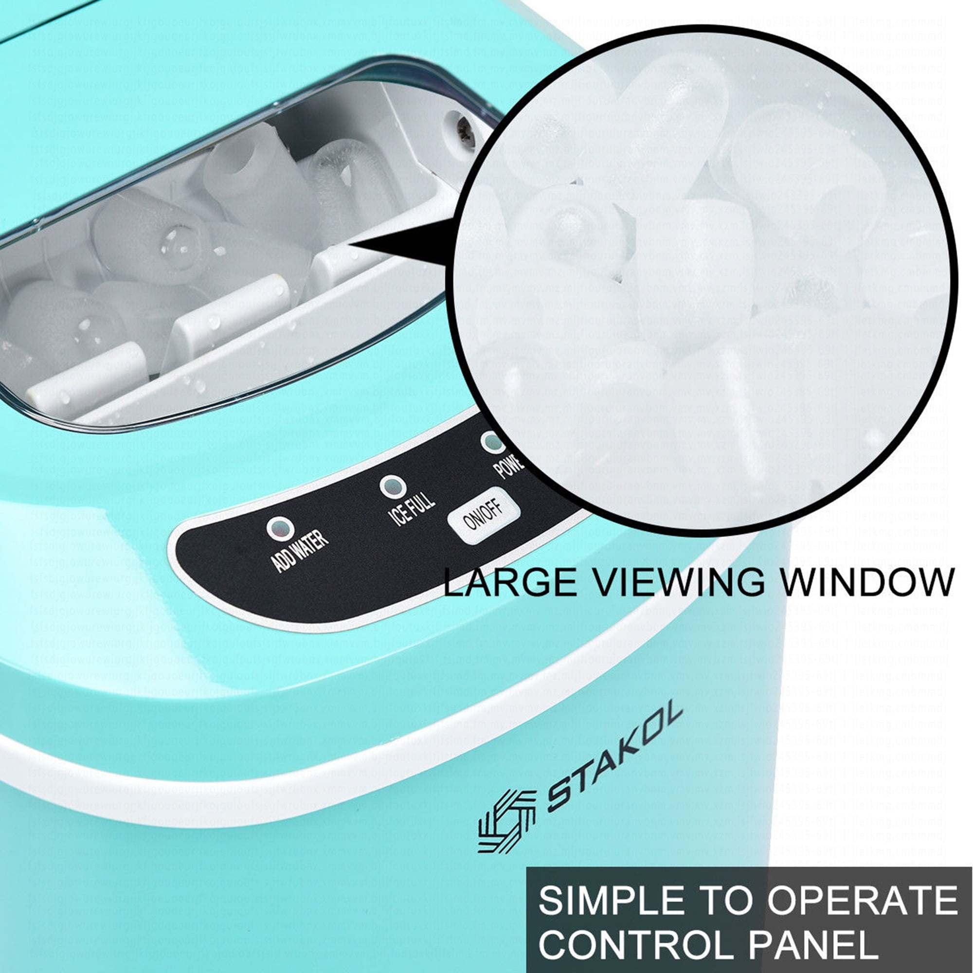 Costway Stakol Portable Compact Electric Ice Maker Machine Mini Cube 26lb/Day Mint Green