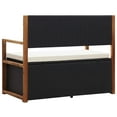 thumbnail image 6 of vidaXL Storage Bench Outdoor Patio Bench Poly Rattan and Solid Wood Acacia, 6 of 16
