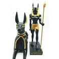 thumbnail image 2 of Egpyian Mythology Standing Anubis With Staff And Sitting Anubis Dog Figurine Deity of Afterlife Mummification Anpu, 2 of 2