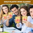 thumbnail image 5 of 50 Pcs Gold Plastic Cups, 12oz Disposable Stemless Wine Glasses | for Cocktail | Cute Clear Cocktail Wine Glasses | Gold Party Cups | for Meeting Wedding Graduation Holiday Party, 5 of 16