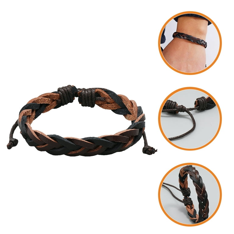  Mens Metal Bracelets, Mens Bracelet Leather Gold Bracelets for  Men Simple Style Braided Leather Cord Bracelet Men Jewelry Bracelet:  Clothing, Shoes & Jewelry