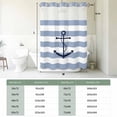 thumbnail image 5 of Blue White Striped No Hook Shower Curtain with Snap in Liner, Navy Blue Beach Nautical Anchor Ocean Coastal Double-Layer Waterproof Fabric Shower Curtains for Bathroom Hotel Bathtub, Mesh Top 54"x78", 5 of 9