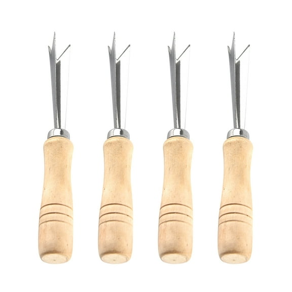 LABSERRON 4Pcs Fruit Remover Pineapple Peeler with Wood Handle Design for Home Users Daily Use