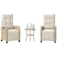 thumbnail image 1 of vidaXL 3 Piece Bistro Set with Cushions Beige Poly Rattan, 1 of 5