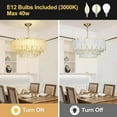 thumbnail image 2 of DingLiLighting 11 Light Luxury Crystal Chandeliers Feather Crystal Chandelier Modern Flush Mount Ceiling Light Fixtures Adjustable for Living Room Dining Bedroom, E12 Bulbs Included, 2 of 7