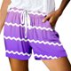 thumbnail image 1 of Pantalones cortos deportivos informales con bolsillos y estampado para mujer - Cintura alta con cordones, material de poliéster para correr y hacer yoga - Tallas S-XXL, 1 of 4