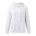thumbnail image 3 of Ribbed Knit Sweater Hoodie 2025 Long Sleeve Plain Basic Hoodies with Pockets Hooded Sweatshirt Hoodie Women Pullover, 3 of 8