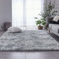 thumbnail image 2 of BRICHOEE Shag Area Rug, 5x7 Ft Tie-Dyed Light Grey Anti-Skid Indoor Modern Rug, High Pile Soft Throw Rug for Bedroom Nursery Room Living Room, 2 of 6