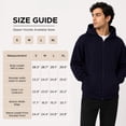 thumbnail image 6 of Oversized Zip-Up Hoodies for Women & Men, 320 GSM Heavyweight Fleece Sweatshirt, Soft Cotton Blend Baggy Hoodie With Pockets, Large - Navy, 6 of 11