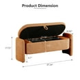 thumbnail image 2 of Lecut Storage Bench for Bedroom Sherpa Upholstery Oval Ottoman Bench for Living Room Modern End of Bed Storage Bench with Large Storage Space 47” Entryway Storage Bench Orange, 2 of 9