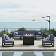thumbnail image 3 of LayinSun Large Aluminum Patio Furniture Set with Fire Pit Table, 7 Pieces Modern Outdoor Conversation Set Sectional Metal Sofa Set with Olefin Cushion, 3 of 10