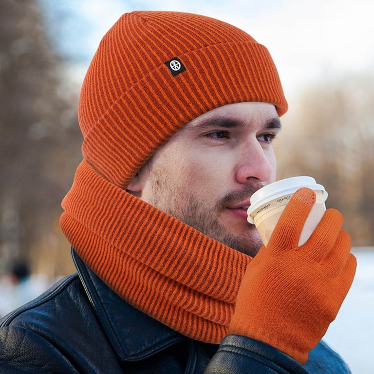 Wovix Solid Color Knit Winter Beanie Hat Scarf Gloves Set  display picture 1