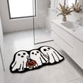 thumbnail image 5 of Wooowa Halloween Ghost and Pumpkin Trio Floor Mat Polyester 23.6x15.7 Inch Non Slip for Entryway Bathroom Rug, 5 of 6
