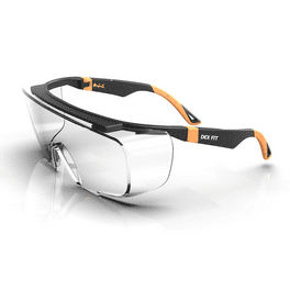 DEX FIT Scratch Resistant Safety Protective Eyewear Polycarbonate Black Orange Frame Tinted Lens Walmart