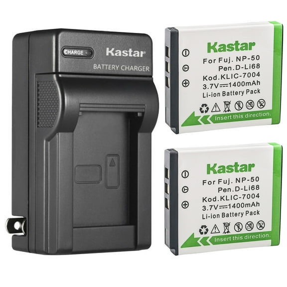 Kastar 2-Pack Battery and AC Wall Charger Replacement for COBRA 213021N001, CP-2055A, CP-2058A, CP-250S, CP205SA, CP310, CP310S, CP310SA, CP320, CP-320SA, CP-355S, CP1155, CP-9105, CP-9125, CP-9135
