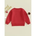 thumbnail image 4 of Wassery Toddler Boys Girls Christmas Sweatshirts Baby Long Sleeve Crewneck Letter Print Pullover Tops 6M 12M 18M 24M 3T 4T Kids Girls Boys Casual Fall Winter Clothes, 4 of 8