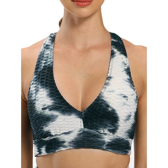 Tinglu Women's Gym Vest Padded Sports Bra Push Up Crop Tops Fitness Bra