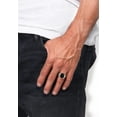 thumbnail image 4 of KUZZOI Men's Enamel Inlay Plate Oval Shaped Signet Ring 925 Silver Size 7-11, 4 of 5