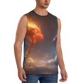 thumbnail image 2 of Kdxio Red And Blue Fire Dragon D for Men's Muscle T-shirt,Sleeveless for Workout Running Athletic Gym Lounge Casual, 2 of 5