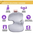 thumbnail image 4 of Large seat cushion with handle and anti-slip bottom, large gel memory foam seat cushion - orthopedic gel & memory foam - tailbone pad for tailbone pain - sciatica & back pain relief (gray), 4 of 4