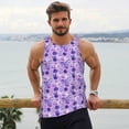 thumbnail image 6 of Lsque Violet Pattern Mens Tank Tops Muscle Athletic Quick Dry Sleeveless Workout Fitness T Shirts Beach Tank Top, Loose-fit Sleeveless Shirt for Men-Large, 6 of 7