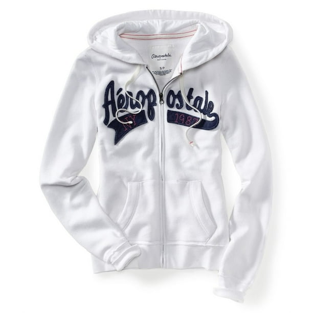 Aeropostale Sudadera con capucha y cremallera completa para