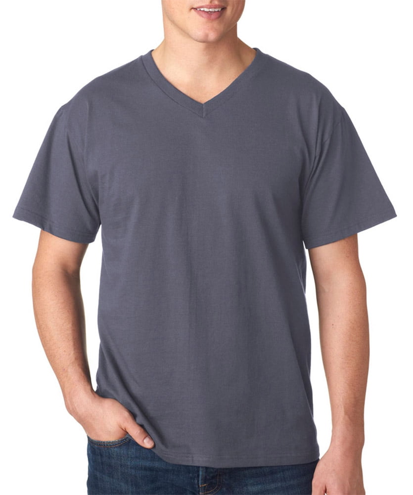 3930V Tagless V Neck T-Shirt -Charcoal-2X-Large - Walmart.com