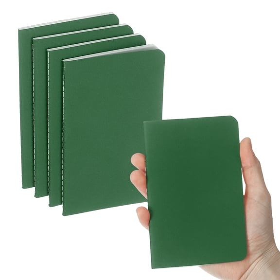 4 Pack A6 Notebook, A6 Journal Mini Notebook Pocket Kraft Memo Notepads Lined Sketchbook Small 3.5x5.5 Inch 30 Sheets for Men Women Office Supplies Purse Travelers, Green Tone