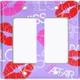 thumbnail image 6 of Metal Light Switch Plate Cover Lipstick Kisses Love Romance Purple LOV004, 6 of 13