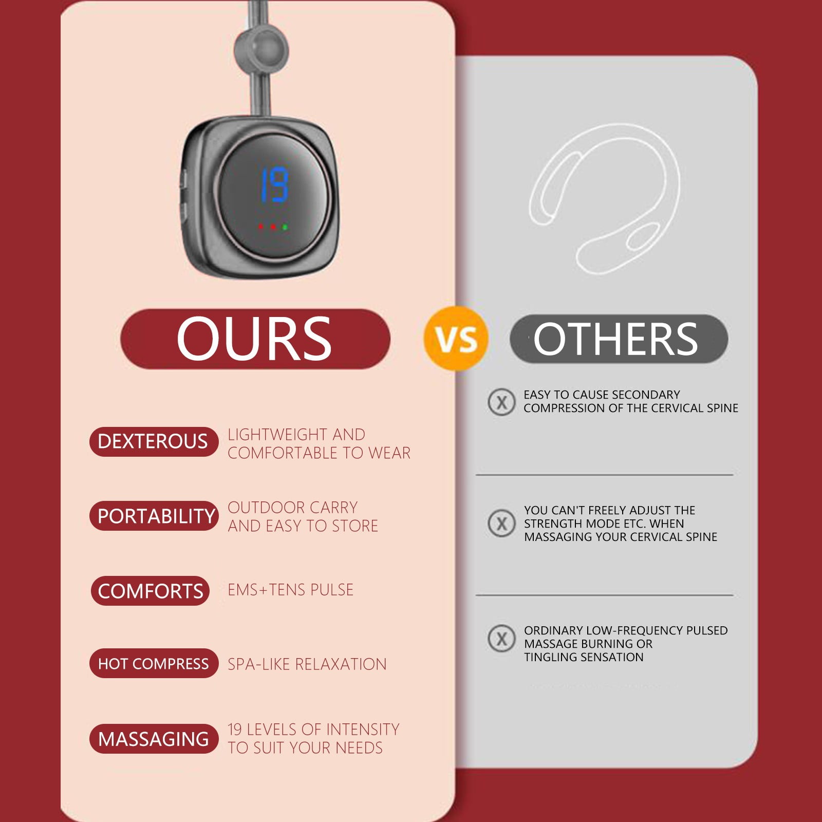 Tingling Sensation Ear Tingling Sound Mini Neck, Gears 19 Strength