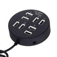 thumbnail image 2 of KDL USB 8 Ports Box Multi Data Transmission USB 2.0 Hub Round Shape Multi-Port Splitter Charger Adapter Replacement with LED for USB Devices, Phone, USB Flash Disk, PC, Tablet (Black), 2 of 3