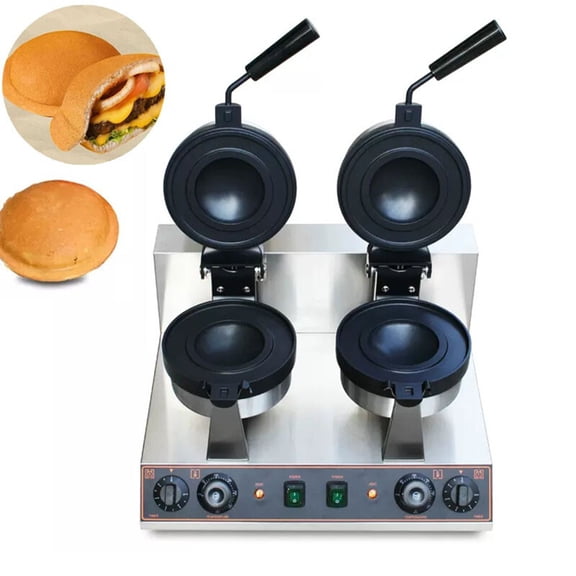 Eurhowing Commercial Panini Press Grill 2400W, Double Burner Electric Sandwich Maker, Nonstick Waffle Maker Burger Press for Restaurant & Home Kitchen