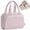 Pink Stripe, variant on Large Makeup Bag Checkered Travel Toiletry Bag for Women, Wide-open Cosmetic Make up Organizer with Handle, Wet Pocket, Travel Bag for Toiletries