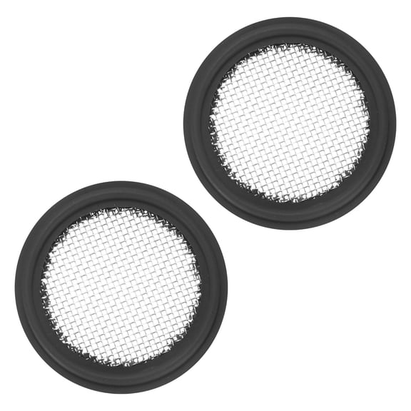 Uxcell 2-Pack 20 Mesh FKM Sanitary Gasket 1.5 Inch with Stainless Screen Tri-clover Gasket Black