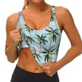 thumbnail image 4 of Vsdgher Flamingos And Palms Print Women Sleeveless Athletic Tank Top Built-in Bra Camisole Sports Vest for Yoga Running Fitness Exercise with Removable Pads, 4 of 8