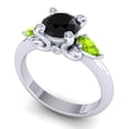 thumbnail image 2 of 2.50 Carat Round Cut Black Onyx & Peridot Gemstone Latest Anniversary Ring for Ladies Solid 14K White Gold Size 7 by Diamond-Capitals, 2 of 8