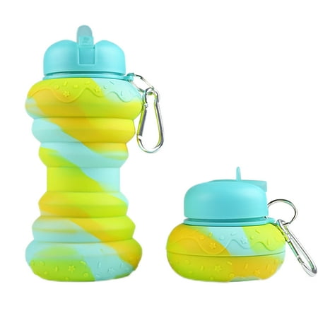 

Younar Collapsible Water Bottles | BPA Free Silicone Water Bottles | Expandable Water Bottle Sports Cups with Carabiner Foldable Water Bottles for Student Toddler Sports Travel