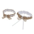 thumbnail image 1 of tredstone 2 Piece Womens Lace Flower Leg Garter Belt Rings Brown, 1 of 9