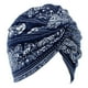 thumbnail image 4 of Gorro musulmán para adultos, pañuelo para la cabeza, gorro para quimioterapia, gorro étnico de verano Elefante azul marino, 4 of 5