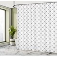 thumbnail image 5 of Ambesonne Geometric Shower Curtain, Dotted Modern Flowers, 69"Wx84"L, Grey and White, 5 of 5