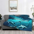 thumbnail image 2 of Fotbe Hawaiian Ship Dolphin Manta de Franela con Estampado, Manta Ultrasuave para Cama, Sofá, Auto, Hipoalergénica y Antibolitas-60"x50", 2 of 6