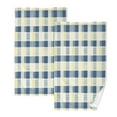 thumbnail image 2 of 2 Pcs Absorbent Face Towel Bath Hand Towels Soft Breathable Cotton Towel Set for Bathroom Kitchen Hotel Spa Decor Blue and Yellow Gingham, 2 of 8