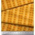 thumbnail image 2 of Soimoi Polyester Crepe Fabric Leaves & Swirl Block Decor Fabric Printed Yard 42 Inch Wide, 2 of 2