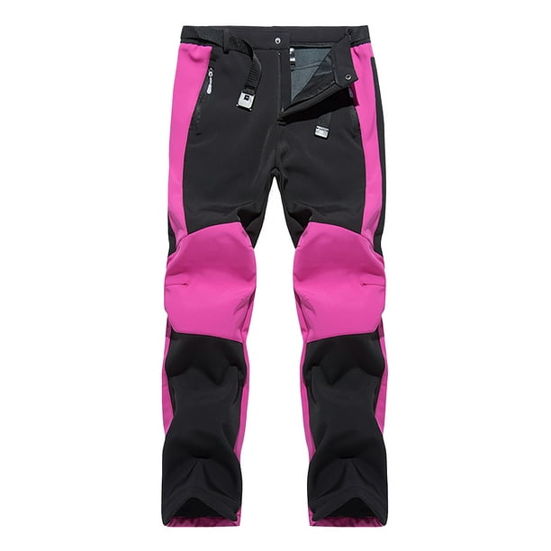 XZNGL Ski Pants Women Women Waterproof and Velvet Thickened Sports Soft  Shell Color Matching Ski Pants 