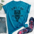 thumbnail image 2 of Owl I Do Is Win Shirt, Unisex Women's Men's Shirt, Owl Animal Pun Shirt, Owl Graphic Shirt, Owl Shirt, Heather Blue, X-Large, 2 of 6